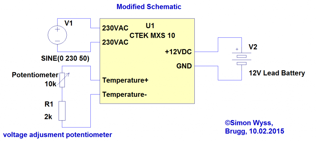 CTEK MXS 10 modified schematic